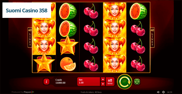 Fruits & Jokers: 40 lines